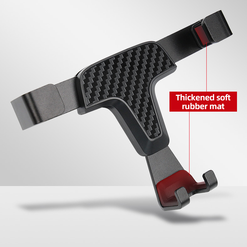 Gravity Metal T-shaped Car Mobile Phone Holder Air Outlet Automobile Bracket Vent Mount Clip Stand GPS For Ford F-150 - Black