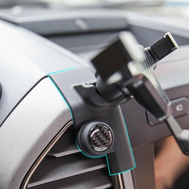 Gravity Metal T-shaped Car Mobile Phone Holder Air Outlet Automobile Bracket Vent Mount Clip Stand GPS For Ford F-150 - Black