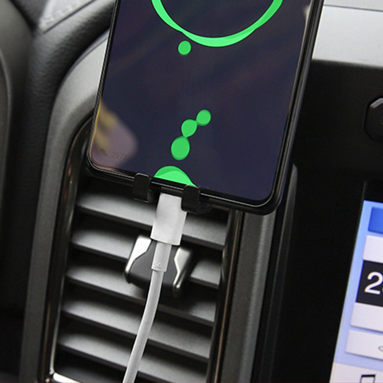 Gravity Metal T-shaped Car Mobile Phone Holder Air Outlet Automobile Bracket Vent Mount Clip Stand GPS For Ford F-150 - Black