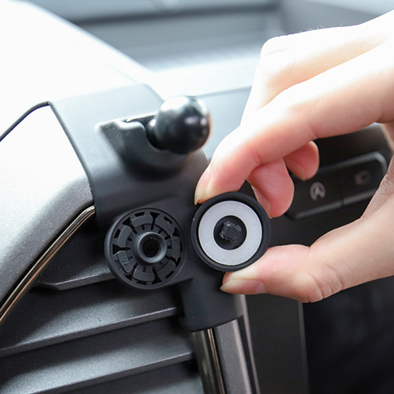 Gravity Metal T-shaped Car Mobile Phone Holder Air Outlet Automobile Bracket Vent Mount Clip Stand GPS For Ford F-150 - Black