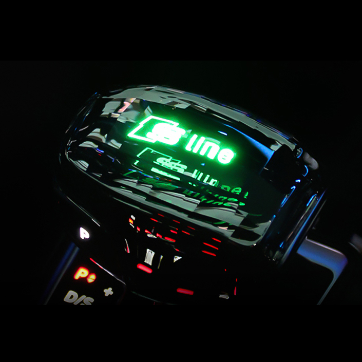 Luxury Crystal Automatic Gear Shift Knob Car Shifters 7 Color 3D Gradient Touch LED Light For Audi A4 A4L - Sline Logo