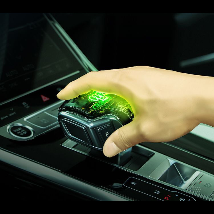 Luxury Crystal Automatic Gear Shift Knob Car Shifters 7 Color 3D Gradient Touch LED Light For Audi Q7 - RS Logo