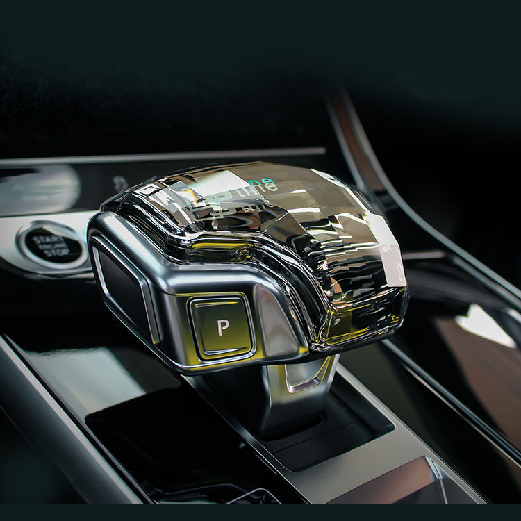 Luxury Crystal Automatic Gear Shift Knob Car Shifters 7 Color 3D Gradient Touch LED Light For Audi Q7 - RS Logo