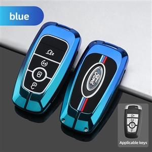 Metal Auto Zinc Alloy Automobile Key Bags Protect Men Truck Key Covers For Ford F-150 - Blue