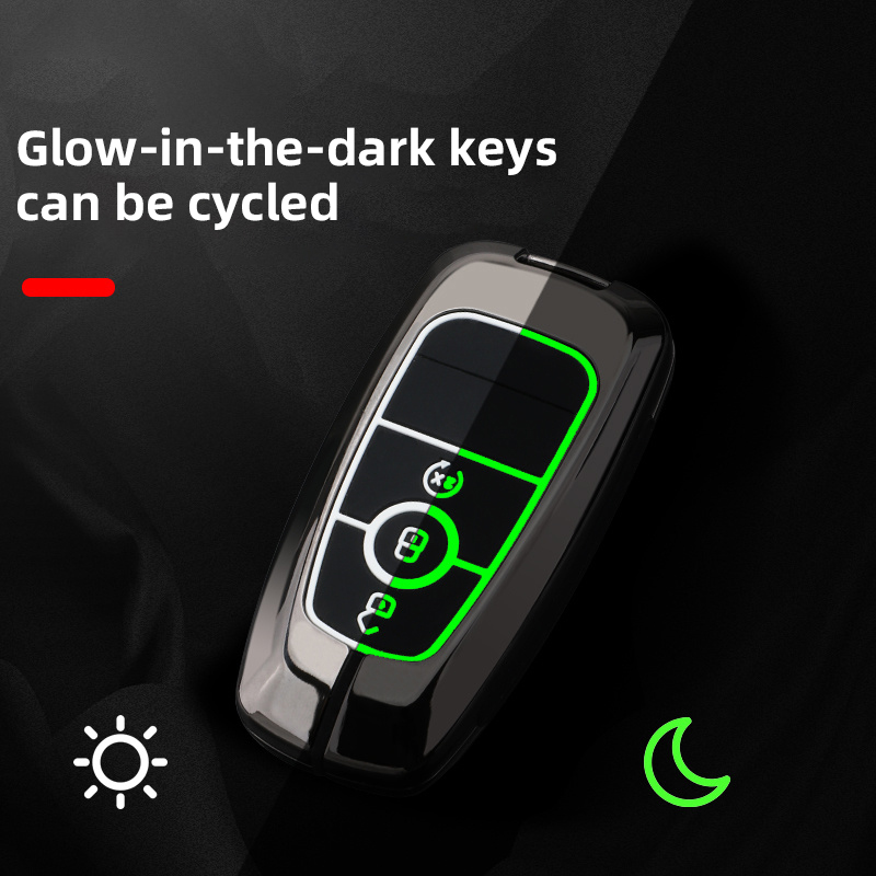 Metal Auto Zinc Alloy Automobile Key Bags Protect Men Truck Key Covers For Ford F-150 - Blue