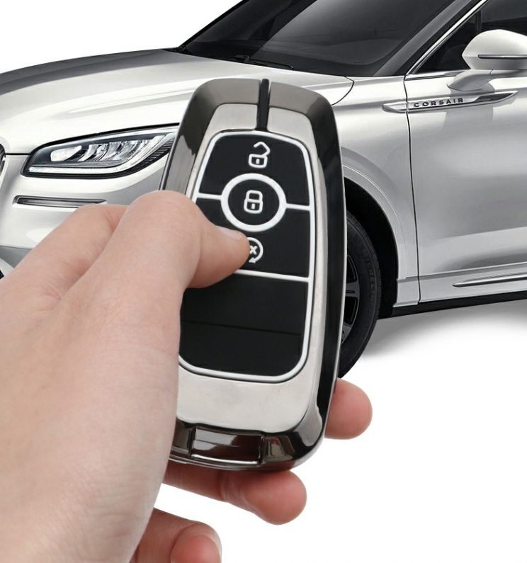 Metal Auto Zinc Alloy Automobile Key Bags Protect Men Truck Key Covers For Ford F-150 - Blue