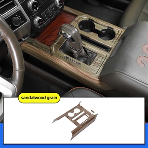 Original ABS Automobile Console Gear Shift Knob Box Panel Cover Car Shifters Decor For Ford F-150 - Sandalwood Grain