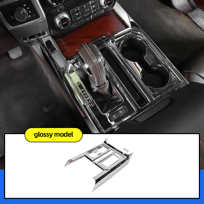 Original ABS Automobile Console Gear Shift Knob Box Panel Cover Car Shifters Decor For Ford F-150 - Silver