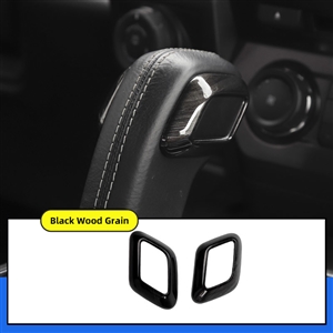 Original ABS Automobile Console Gear Shift Knob Lever Head Cover Car Decorative Ring For Ford F-150 - Black Wood Grain