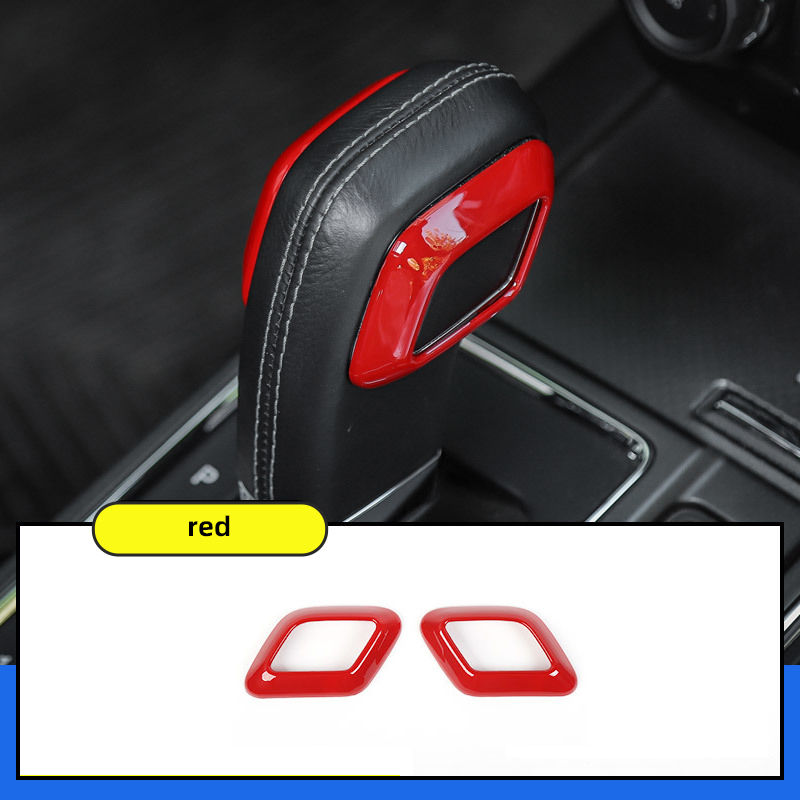 Original ABS Automobile Console Gear Shift Knob Lever Head Cover Car Decorative Ring For Ford F-150 - Red