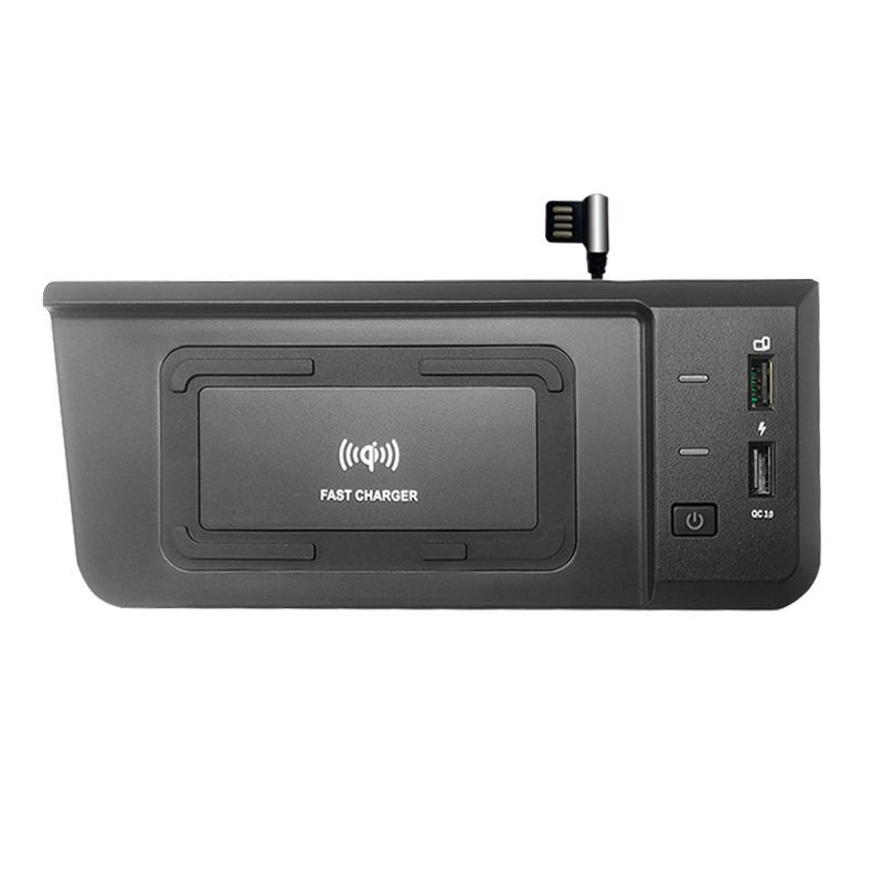 Original ABS Car Mobile Phone Wireless Charger 15W Auto Modification Upgrade QC3.0 PD Interface For Audi Q5 Q5L - Black