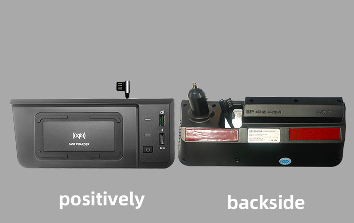 Original ABS Car Mobile Phone Wireless Charger 15W Auto Modification Upgrade QC3.0 PD Interface For Audi Q5 Q5L - Black