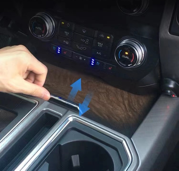 Original ABS Car Mobile Phone Wireless Charger 18W Auto Modification Upgrade QC3.0 PD Atmosphere Light For Ford F-150 - Black