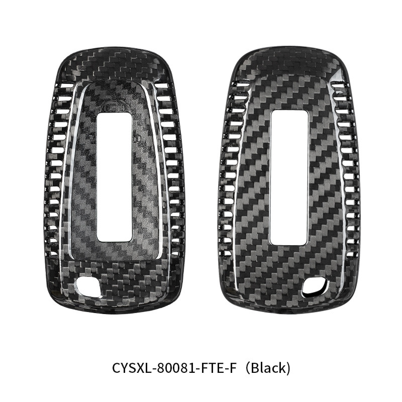 Top Grade Carbon Fibre Automobile Key Bags Forging Men Car Key Covers For Ford F-150 - Black 02