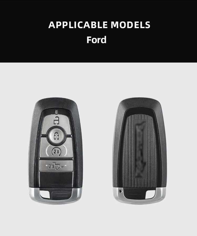 Top Grade Carbon Fibre Automobile Key Bags Forging Men Car Key Covers For Ford F-150 - Red 01