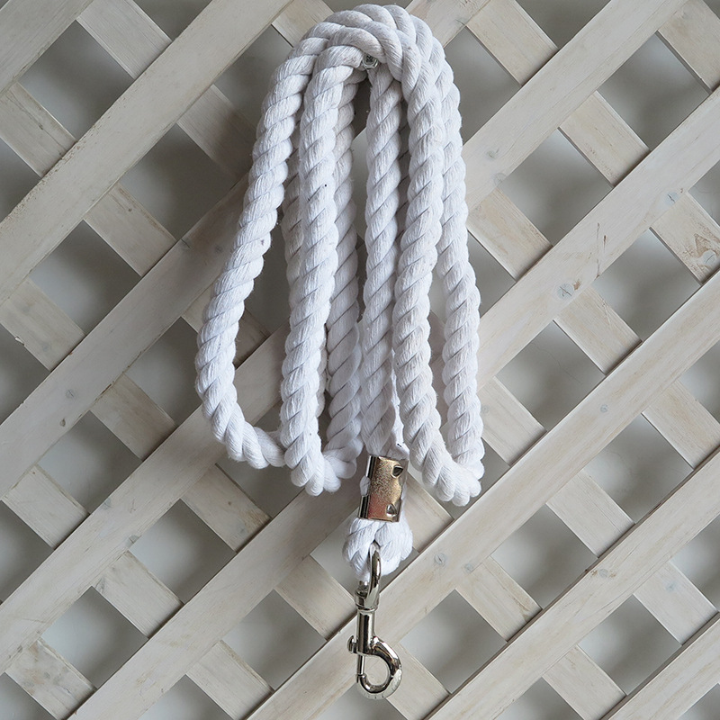 118 Inch Premium Cotton Horse Lead Rope Durable Anti-Static With Heavy-Duty Bolt Snap For All Occasions - Baby Blue