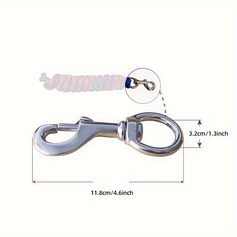 118 Inch Premium Cotton Horse Lead Rope Durable Anti-Static With Heavy-Duty Bolt Snap For All Occasions - Baby Blue