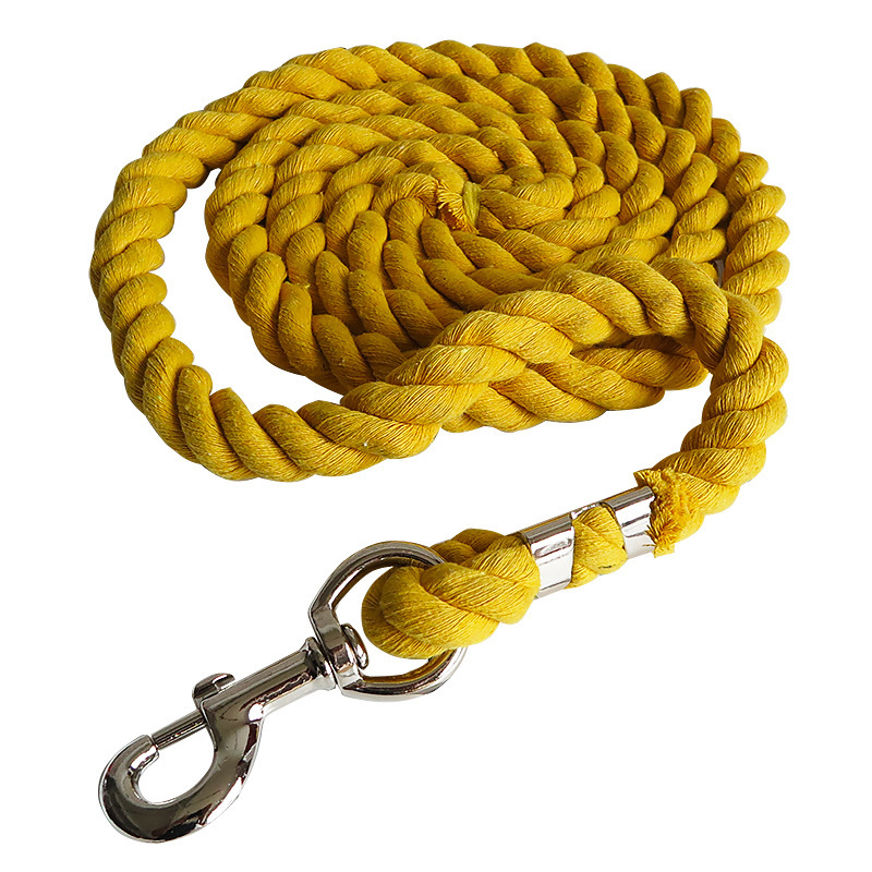 118 Inch Premium Cotton Horse Lead Rope Durable Anti-Static With Heavy-Duty Bolt Snap For All Occasions - Yellow