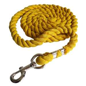 118 Inch Premium Cotton Horse Lead Rope Durable Anti-Static With Heavy-Duty Bolt Snap For All Occasions - Yellow