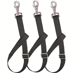 3Pack Heavy-Duty Acrylic Water Bucket Straps Horses Multipurpose Adjustable Stall Muck Supplies Hanging Straps - Black