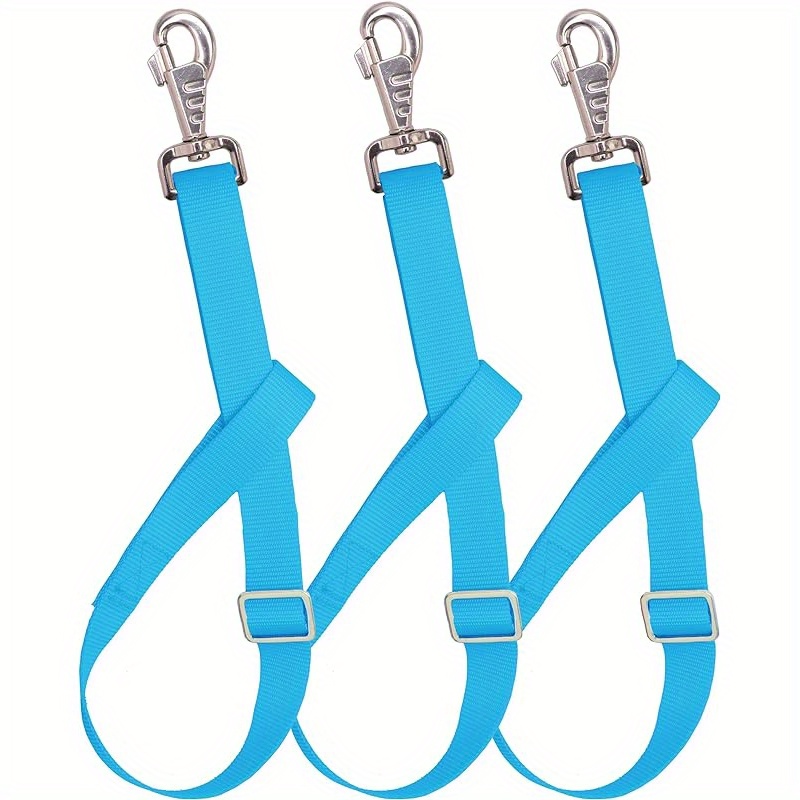 3Pack Heavy-Duty Acrylic Water Bucket Straps Horses Multipurpose Adjustable Stall Muck Supplies Hanging Straps - Blue