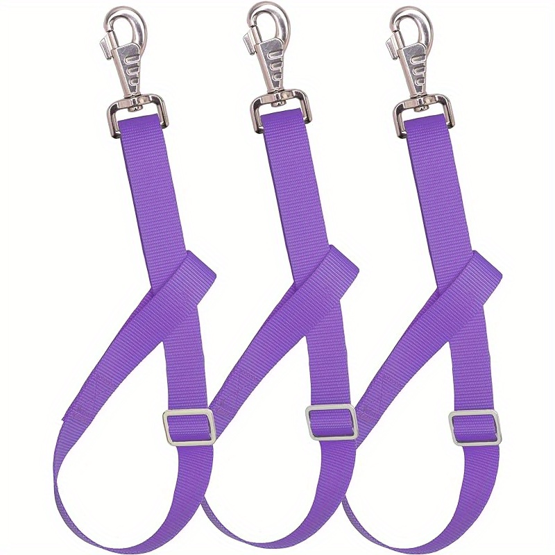 3Pack Heavy-Duty Acrylic Water Bucket Straps Horses Multipurpose Adjustable Stall Muck Supplies Hanging Straps - Purple