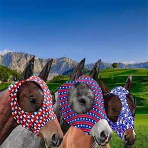 3Piece Face Mask Horse Fly Masks Set Comfortable Smooth Spandex Mosquito Insect Resistant Equine Face Covering - A 3PCS