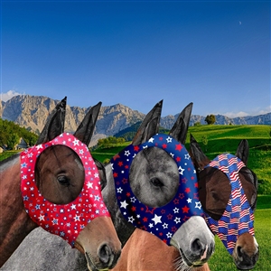 3Piece Face Mask Horse Fly Masks Set Comfortable Smooth Spandex Mosquito Insect Resistant Equine Face Covering - B 3PCS