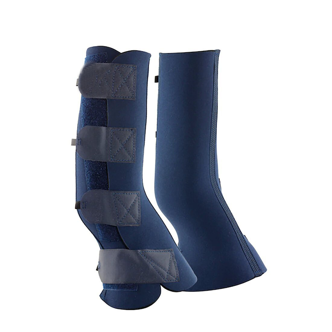 Adjustable Horse Fly Boots Harness Antifriction Neoprene Equine Guards Wraps Reduced Stomp Equestrian Gear - Blue