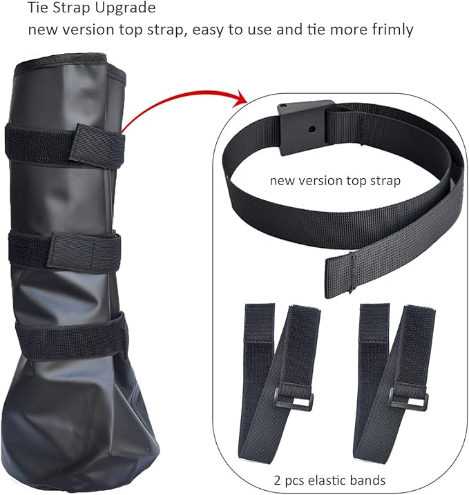 Adjustable Horse Leg Boots Breathable Mesh PVC Treatment Bag Treatment Bag With EVA Pad Reduce Damage Equestrian Gear - Black