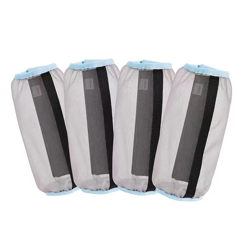 Adjustable Horse Leg Boots Breathable Mesh Polyester Equine Guards Insect-Repellent Wraps Prevent Bites Equestrian Gear - Gray