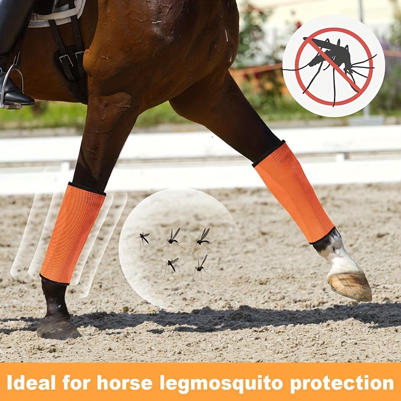 Adjustable Horse Leg Boots Breathable Mesh Polyester Equine Guards Insect-Repellent Wraps Reduced Fatigue Equestrian Gear - Pink