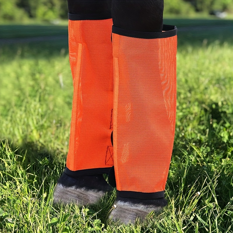 Adjustable Horse Leg Boots Breathable Mesh Polyester Equine Guards Insect-Repellent Wraps Reduced Fatigue Equestrian Gear - Pink