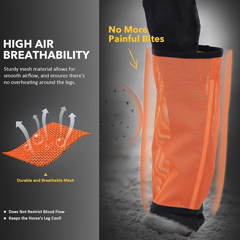 Adjustable Horse Leg Boots Breathable Mesh Polyester Equine Guards Insect-Repellent Wraps Reduced Fatigue Equestrian Gear - Pink