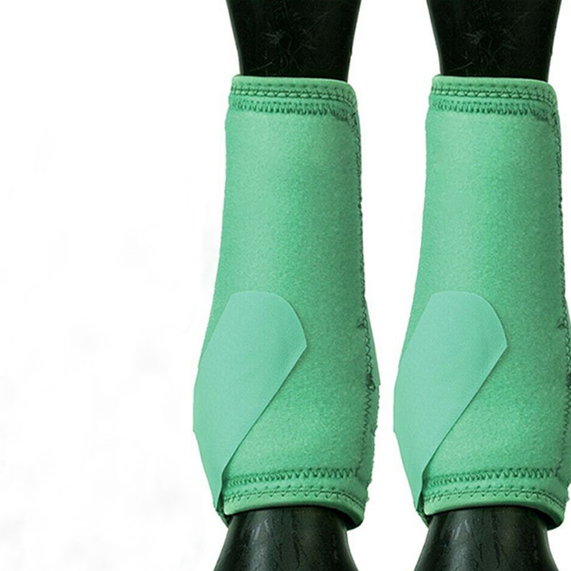 Adjustable Horse Leg Boots Breathable Sports Equine Guards Insect-Repellent Wraps Reduced Fatigue Equestrian Gear - Grass Green