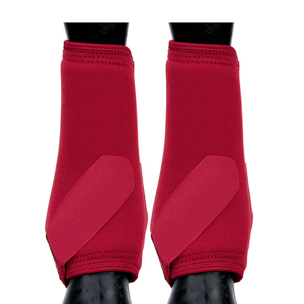 Adjustable Horse Leg Boots Harness Anticollision Neoprene Equine Guards Wraps Reduced Fatigue Equestrian Gear - Red