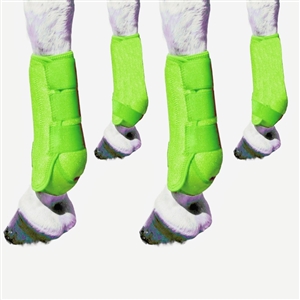 Adjustable Polyester Horse Leg Boots Harness Anticollision Neoprene Equine Guards Wraps Reduced Fatigue Equestrian Gear - Green
