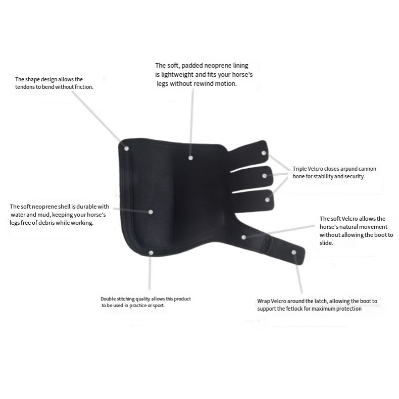 Adjustable Polyester Horse Leg Boots Harness Anticollision Neoprene Equine Guards Wraps Reduced Fatigue Equestrian Gear - Red