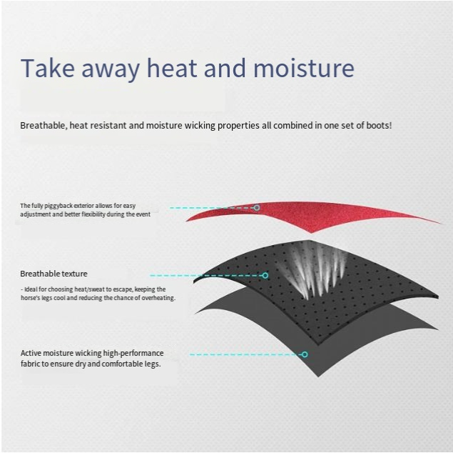 Adjustable Polyester Horse Leg Boots Harness Anticollision Neoprene Equine Guards Wraps Reduced Fatigue Equestrian Gear - Red