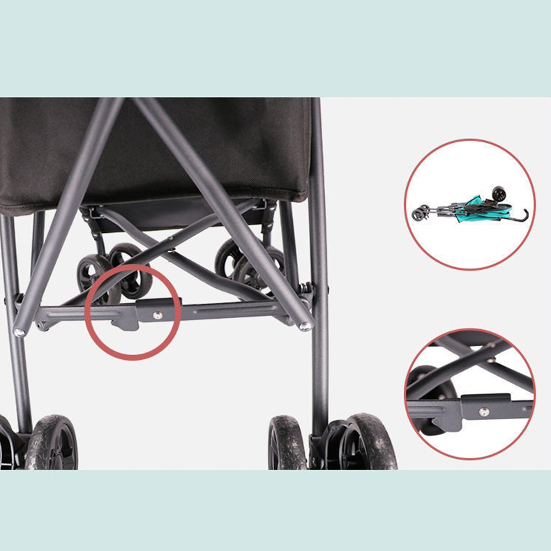 Best Pomeranian Foldable Pet Stroller Oxford Metal Removable Small Medium Cats Dogs Bags Storage Basket Travel Outdoor - Rose