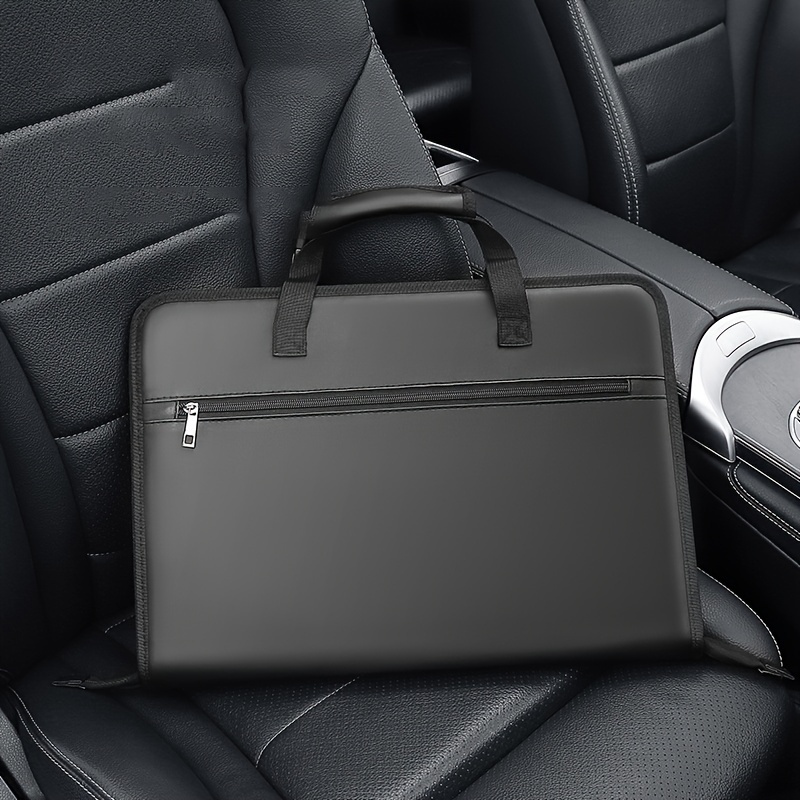 Car Dining Plate Steering Wheel Drinks Holder Leather Computer Desk Tray Holder Car Plate Rack Multifunctional Car Table Voiture - Black