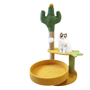 Cat Tree Cactus Small Cat Tower For Indoor Cats Climbing Tree Cat Condo Cats Nest Scratch Posts kitten Essentials Cat Climber - Pineapple