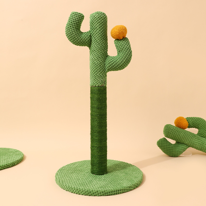 Cat Tree Cactus Small Cat Tower For Indoor Cats Climbing Tree Cat Condo Pet Scratch Posts kitten Essentials Cat Climber - Green Medium