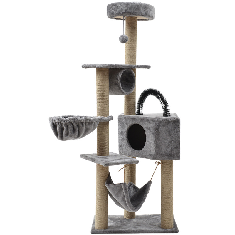 Cat Tree House Towers Large Cat Climbing Tree Cat Condo Scratching Post Multi-Level Large Cat Climbing Shelf - Pink
