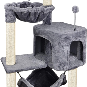 Cat Tree House Towers Large Cat Climbing Tree Cat Condo Scratching Post Multi-Level Large Cat Climbing Shelves - H013 Dark Grey