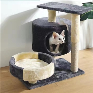 Cat Tree House Towers Medium Cat Climbing Tree Cat Condo Scratching Post Climbing Frame Medium Cat Climbing Shelf - Dark Grey