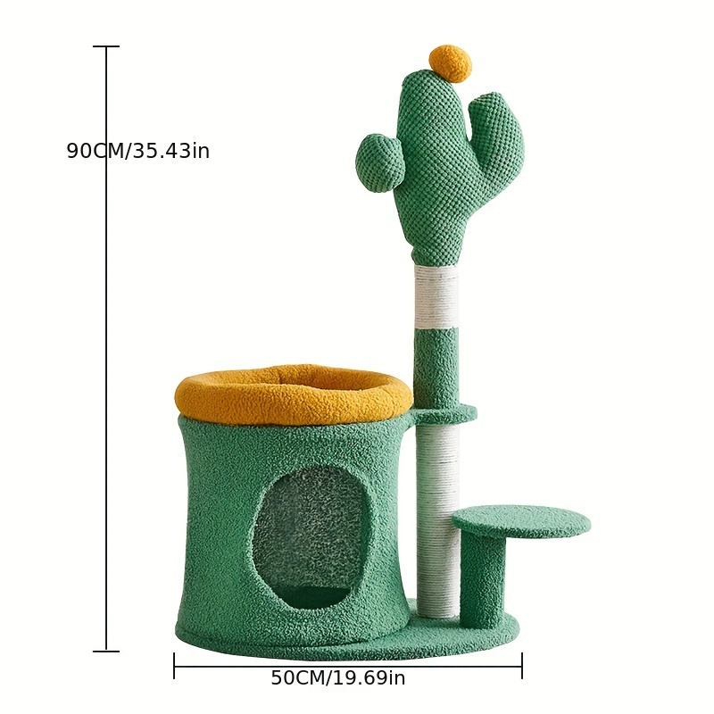 Cheap Cactus Cat Tower For Big Cats Cat Climbing Tree Cat Condo Scratching Post Multi-Level Large Cat Climbing Shelf Stairs - C1