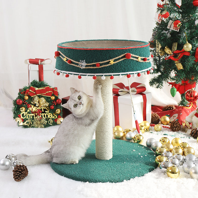 Christmas Cat Tree Small Cat Tower Cats Climbing Tree Cat Condo Cats Nest Scratch Posts kitten Essentials Cat Climber - Blue