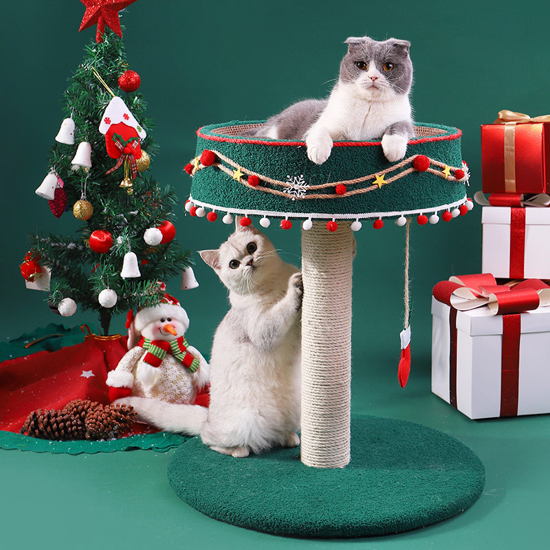 Christmas Cat Tree Small Cat Tower Cats Climbing Tree Cat Condo Cats Nest Scratch Posts kitten Essentials Cat Climber - Blue