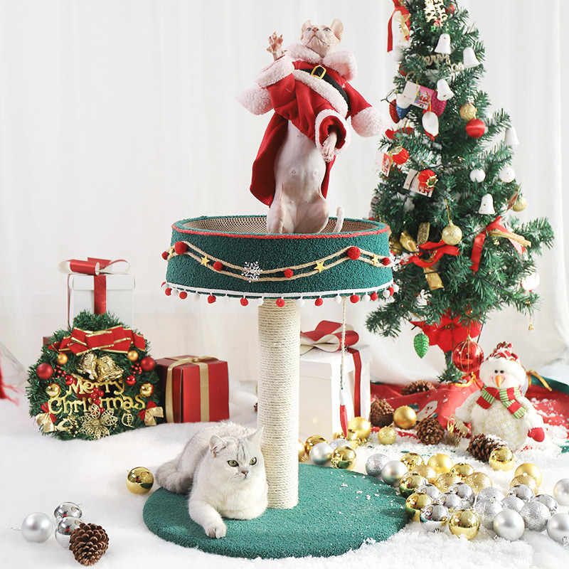 Christmas Cat Tree Small Cat Tower Cats Climbing Tree Cat Condo Cats Nest Scratch Posts kitten Essentials Cat Climber - Blue